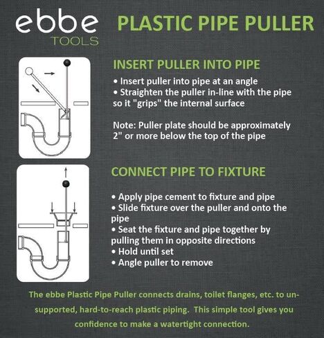 Ebbe Plastic PIPE PULLER for 1.5in, 2in, 3in Plastic Pipe in Saudi Arabia
