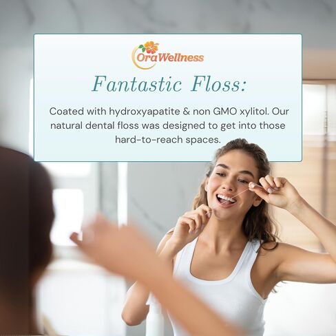 OraWellness Fantastic Floss, Hydroxyapatite Dental Floss for Tooth & Gum Repair, Waxed, Shred Resistant, Gentle & Expanding, Pack of 2 in Saudi Arabia