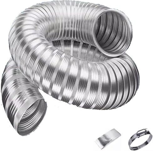 Aluminum Vent Hose Dryer Ventilation Ducting 6in 7in 8in Duct Hosing Flexible Air Ducting Fume Hose for Restaurants/Factories/Tunnel(L 2m(6ft),Dia 150mm(6")) in Saudi Arabia