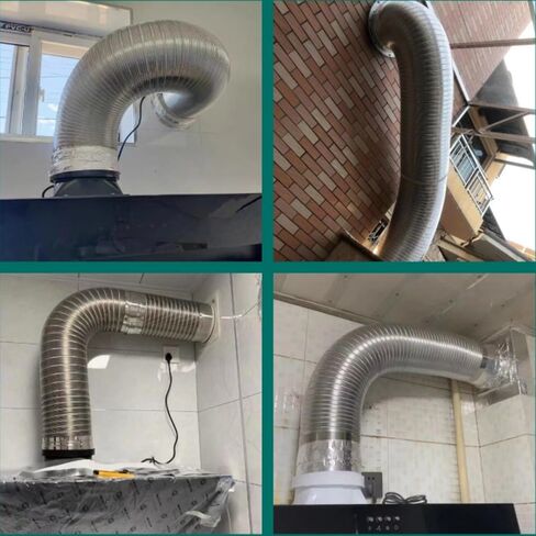 Aluminum Vent Hose Dryer Ventilation Ducting 6in 7in 8in Duct Hosing Flexible Air Ducting Fume Hose for Restaurants/Factories/Tunnel(L 2m(6ft),Dia 150mm(6")) in Saudi Arabia