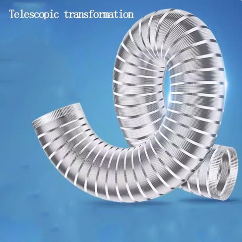Aluminum Vent Hose Dryer Ventilation Ducting 6in 7in 8in Duct Hosing Flexible Air Ducting Fume Hose for Restaurants/Factories/Tunnel(L 2m(6ft),Dia 150mm(6")) in Saudi Arabia
