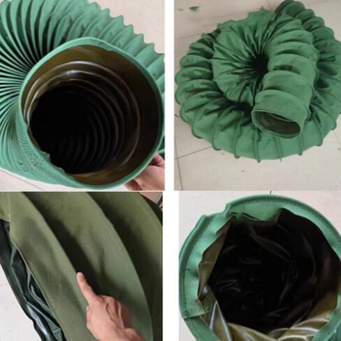 HVAC Duct Hosing 8" 10" 12" 14" 16" 18" Flexible Duct Hose Green Canvas Ventilation Duct Heat Resistant Air Ducting Hosing(L 3m(10ft),ID405mm(16")) in Saudi Arabia