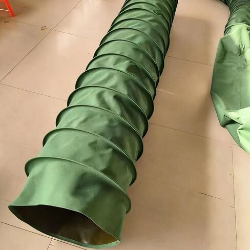 6 8 10 12 14 بوصة خرطوم مجرى مرن خرطوم تنفيس من القماش الأخضر خرطوم مجاري الهواء المقاوم للحرارة لمروحة عادم منفاخ المجفف (L 8m (26ft)، Dia 355mm (14")) in Kuwait