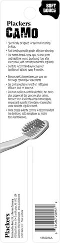 Plackers Toothbrush for Kids, Green Camo, for Ages 5-8, 2 Count in Kuwait