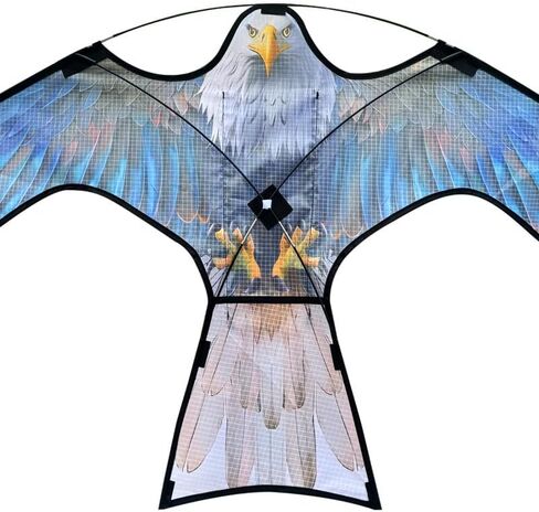 HENGDA Kite Bird Hawk طائرة ورقية طائرة ورقية مع عمود محاصيل المزرعة حامي الطيور المخيف طائرة ورقية طائرة ورقية مع عمود 4 متر أزرق in Kuwait