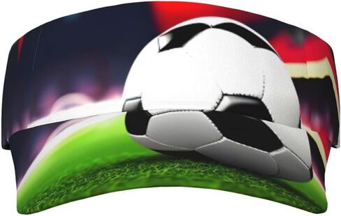 كرة القدم الرياضية الكرة طباعة طوي الشمس قناع قبعة خفيفة الوزن قابل للتعديل قبعة واقي من الشمس قبعة رياضية في الهواء الطلق للبالغين الأسود in Kuwait