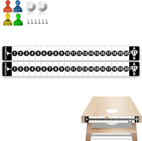2 حزمة من لوحة النتائج Cornhole 17.3 بوصة طول × 1.7 بوصة عرض، ملصق معدني مع حافظات نقاط مغناطيسية لألواح ثقب الذرة، علامة قواعد ثقب الذرة مع النتيجة، لوحة النتائج للعبة Cornhole تتبع النتيجة in Kuwait