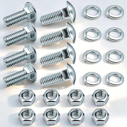 8 Pack 7/16-14x1-1/4 Round Head Carriage Bolts Chrome Plated Bumper Mounting Hardware Kit Compatible with Ford Trucks & Cars in Kuwait