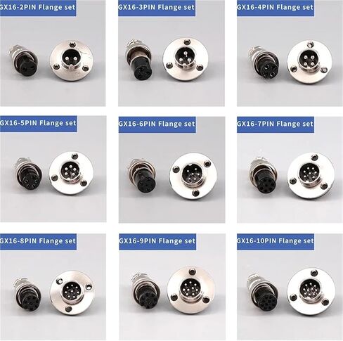 5/10 Sets GX12 GX16 GX20 Flange Butting Type 2/3/4/5/6/7/8/9/10/12/14/15 Pin Male&Femal Aviation Plug &Socket Connectors Copper_10P(Gx16,5 Sets(Male Female)-15P) in Saudi Arabia