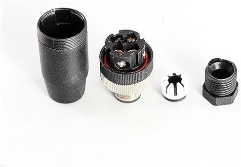 M12 4/5/8/12Pin Flange Seat Aviation Plug Sensor Connector - Waterproof Male & Female Screw Threaded Coupling(M12-male 8pin,5 PCS) in Saudi Arabia