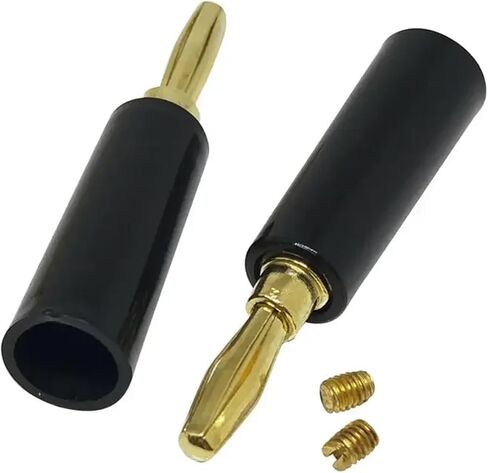Pure Copper Gold-Plated 4mm Banana Plug Panel Test Welding Power Amplifier Sound Box Pressure Resistant Insulation Sheath(Black Gold-Plated 1,500 PCS) in Saudi Arabia