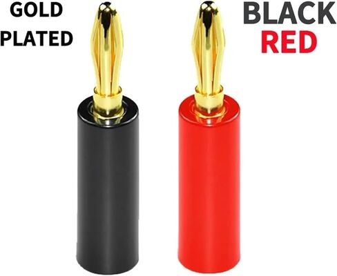 Pure Copper Gold-Plated 4mm Banana Plug Panel Test Welding Power Amplifier Sound Box Pressure Resistant Insulation Sheath(Black Gold-Plated 1,500 PCS) in Saudi Arabia