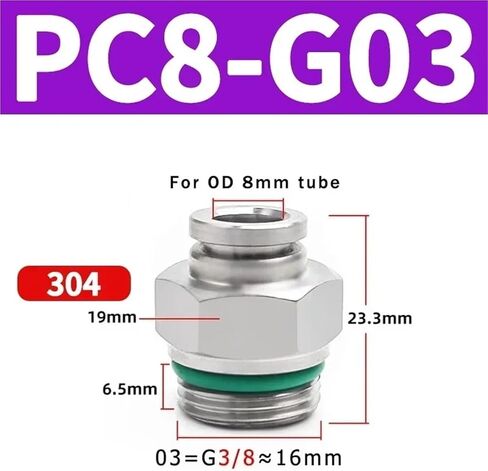 10PCS 304 Stainless Steel Tracheal Quick Coupling Plug Pneumatic G Thread Straight-Through PC-G Connector(Pc4-g02,10 PCS) in Saudi Arabia