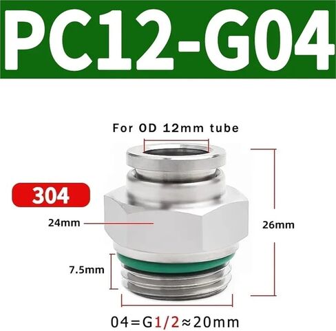 10PCS 304 Stainless Steel Tracheal Quick Coupling Plug Pneumatic G Thread Straight-Through PC-G Connector(Pc4-g02,10 PCS) in Saudi Arabia
