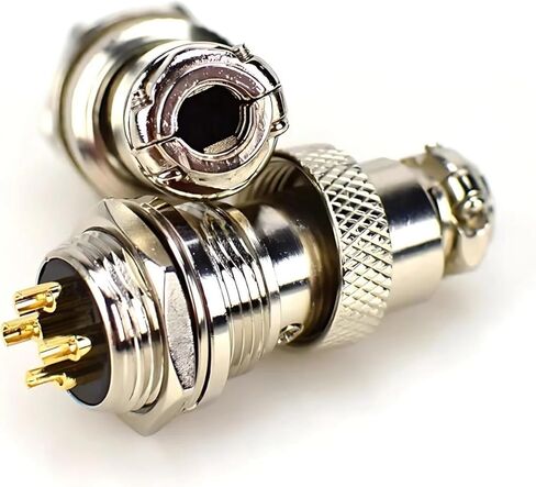 5/20/100Set Gold Plated GX12 GX16 GX20 2/3/4/5/6/7/8/9/10/12 Pin Male Female Butting Wire Cable Circular Aviation Plug Connector(Gx12 Nut Gold Plated,5 SETS-5P) in Saudi Arabia