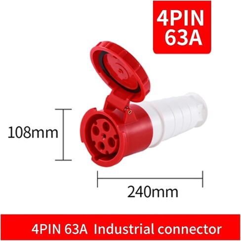 Waterproof Industrial Plug 3/4/5 Pin Dustproof Socket IP67 Male and Female 63A Mounted 380V 415V(4p 63a Coupler) in Saudi Arabia