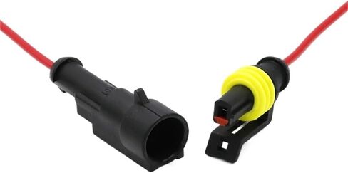 5/20/100Sets AMP Automobile Electric Connector Waterproof Plug 1-6PIN Terminal HID Conversion MaleFemale Socket with Wire 15CM(1p Male 282103-1,100 Sets) in Saudi Arabia