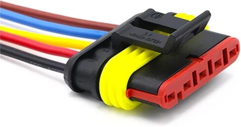 5/20/100Sets AMP Automobile Electric Connector Waterproof Plug 1-6PIN Terminal HID Conversion MaleFemale Socket with Wire 15CM(1p Male 282103-1,100 Sets) in Saudi Arabia
