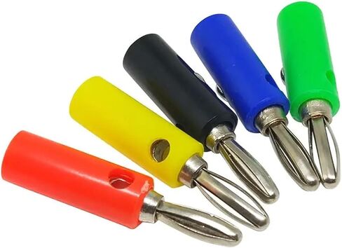 4MM Banana Plug Socket - Solderless Speaker Terminal Connectors 20/50/500PCS 5 Colors Available(Gold Plated Black,100 PCS) in Saudi Arabia