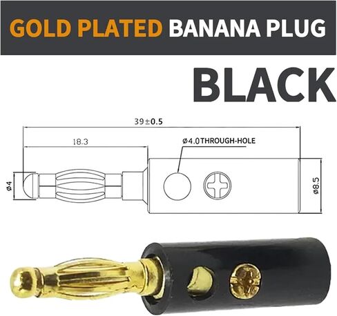 4MM Banana Plug Socket - Solderless Speaker Terminal Connectors 20/50/500PCS 5 Colors Available(Gold Plated Black,100 PCS) in Saudi Arabia