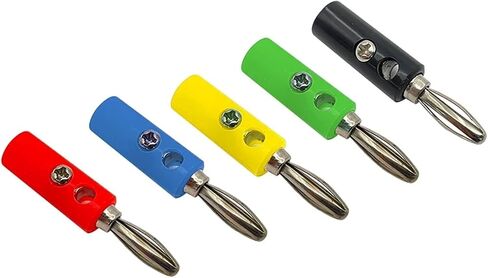 4MM Banana Plug Socket - Solderless Speaker Terminal Connectors 20/50/500PCS 5 Colors Available(Gold Plated Black,100 PCS) in Saudi Arabia