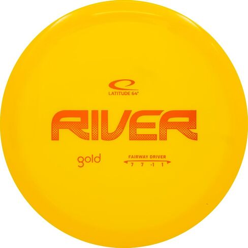 Latitude 64 Gold River Disc Golf Fairway Driver | مشغل جولف القرص مع انزلاق عالي | بلاستيك جولد لاين الفاخر | تحكم دقيق لسهولة المسافة والخطوط المستقيمة | 170-178 جرام (قد تختلف الألوان) in Kuwait