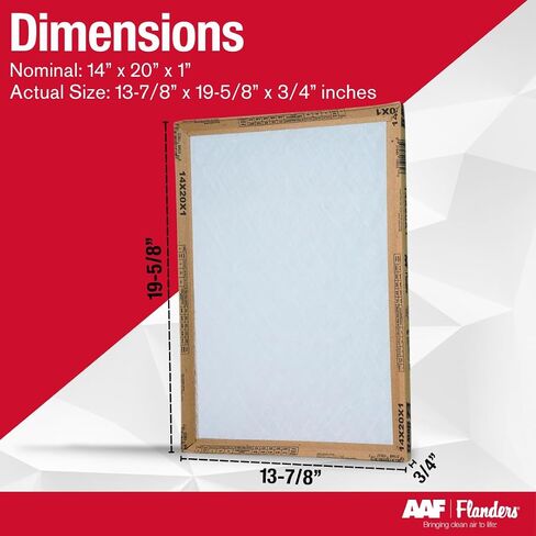مرشحات هواء Flanders EZ-Flow II 14x20x1، MERV 1، فرن، HVAC، وفلتر تيار متردد - تدفق هواء عالي، موفر للطاقة، وسائط من الألياف الزجاجية 10055.011420، (عبوتان) in Kuwait