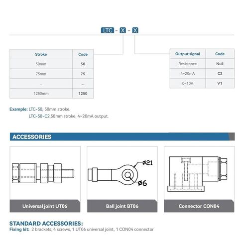 مستشعر الإزاحة الخطية، محول الوضع الخطي LTC-50-1250mm لاستبدال آلة التشكيل بالحقن KTC-LWH-LT (600 مم) in Kuwait