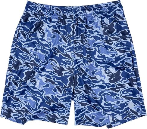 Ethika Men's Basketball Short, Athletic Performance Short for the Court and the Streets - Whisper Camo Navy 7in in Kuwait