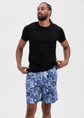 Ethika Men's Basketball Short, Athletic Performance Short for the Court and the Streets - Whisper Camo Navy 7in in Kuwait