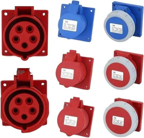 1/5/20Pcs 16A/32A Industrial Plug&Socket 3P/4P/5Pin Electrical Connector IP67 Waterproof Connection Wall Mount(32A Plug,20 PCS-3P IP44) in Saudi Arabia