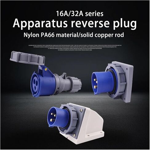 IP67 Waterproof Industrial Apparatus Reverse Plug 16A 32A 3Pole 4Pole 5Pin Wall Mount Panel Connector 220 380V(Coupler 5P 32A) in Saudi Arabia