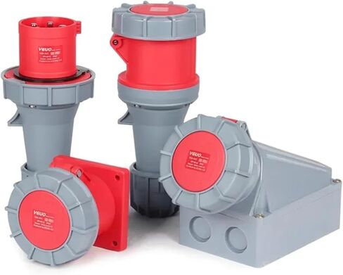 63A 125A IP67 220V 380V Industrial Male Female Plug and Socket 3P/4P/5P Electrical ConnectorWall Mounted(Mounted,125A-5P) in Saudi Arabia