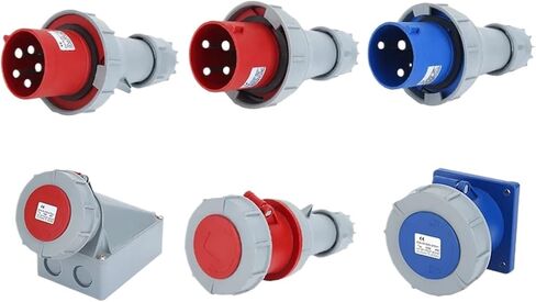 1pc Industrial 63A 125A Terminal Male Female 3/4/5 Pin Wall Mounted Socket IP67 Waterproof Electrical Connector 220V 380V(Plug,125A-5P) in Kuwait