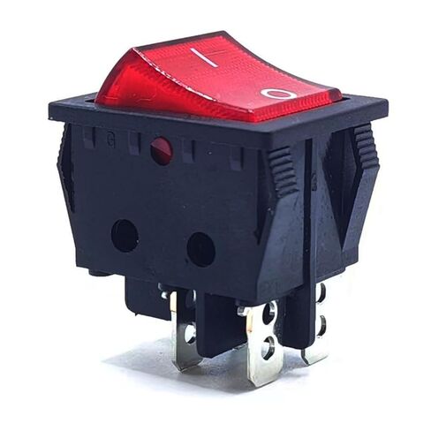 30A 250V KCD4 Rocker Switch with Light Red Lighted 4 Pin DPST 120V Rocker Toggle Switch ON Off Heavy Duty T125 (2 Piece) in Kuwait