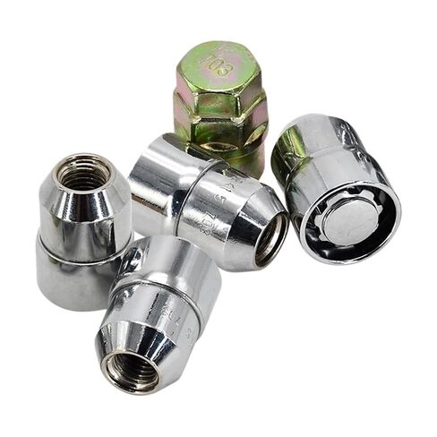 M12x1.5 الصلب قفل العجلة العروة الجوز الكروم قفل المكسرات 4 + 1 مجموعة in Kuwait
