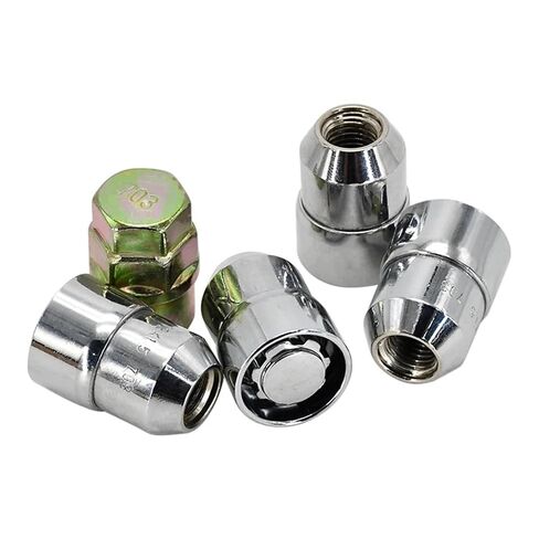 M12x1.5 الصلب قفل العجلة العروة الجوز الكروم قفل المكسرات 4 + 1 مجموعة in Kuwait