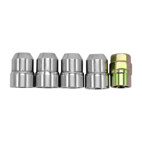 M12x1.5 الصلب قفل العجلة العروة الجوز الكروم قفل المكسرات 4 + 1 مجموعة in Kuwait