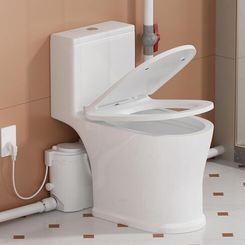 INEFLO 800W Macerating Toilet with Pump for Basement Upflush System | Sewer Grinder Pump with 4 Inlets for Sink/Shower/Laundry Wastewater Disposal, Patented Top Access Panel, 36ft Lifting Up in Kuwait