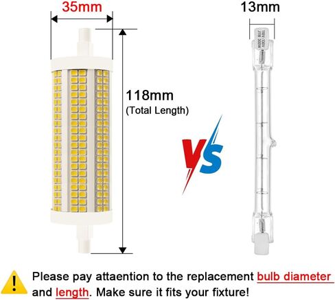 118mm R7S LED Bulb 30W, 300W T3 Halogen Equivalent, 3200 Lumen, Dimmable J Type Linear Double Ended Flood Light, 120V, 3000K Warm White, 2-Pack in Kuwait