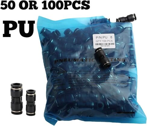 50 أو 100 قطعة PU 4 مم 6 مم 8 مم 10 مم 12 مم 14 مم 16 مم تركيب هواء هوائي أفضل من موصل مستقيم PU الأزرق (اللون: 10 مم، الحجم: 50 قطعة) تركيبات السباكة in Kuwait