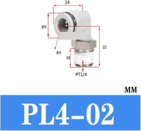1pcs eumatic One Touch Fitting Male Elbow PL4-M5 APL6-01 APL8-02 PL10-02 PL12-04 1/8" 1/4" DN6 DN8 PL06-02 APL6-02 APL08-02 6MM(PL4-02) in Kuwait