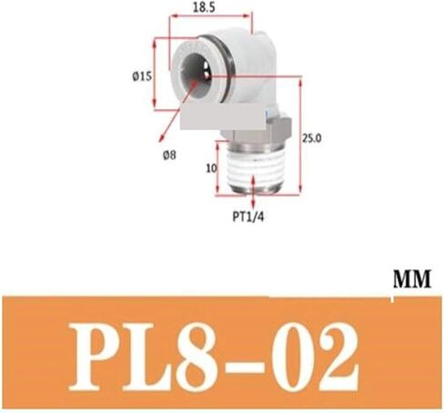 1pcs eumatic One Touch Fitting Male Elbow PL4-M5 APL6-01 APL8-02 PL10-02 PL12-04 1/8" 1/4" DN6 DN8 PL06-02 APL6-02 APL08-02 6MM(PL8-02) in Kuwait