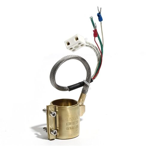 1pcs Brass Band Heater Electric Heating Ring 35x35/35x40/35x45/35x50/35x60mm Inner Diameter x Height with Two/Three/Five Wire(Gold,220V_200W 35X40MM(IDXH)) in Kuwait