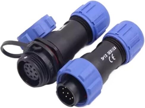 SP13-2-3-4-5-6-7-9 دبوس موصل ذكر وأنثى مقاوم للماء لتطبيقات الطيران. (SP139-pinplug + قاعدة الإرساء) in Kuwait