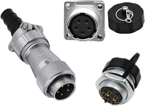 WF20 Square Power Socket with Z-nut Base dustproof 3-pin Male and Female Connector(Rearnutsocket8coreZM) in Kuwait