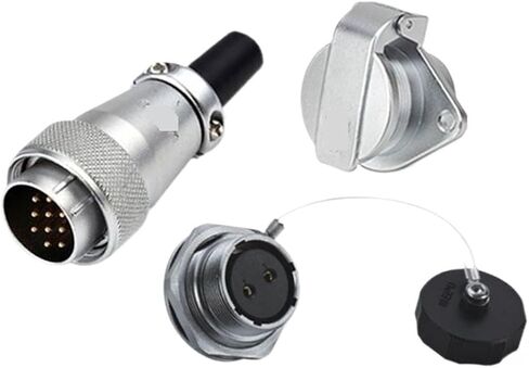 WS24 Aviation Connector 3-pin 19-pin 2-Hole Flange Socket ZG nut Male and Female Connector TQ(2-holeflangesocket9-core) in Kuwait