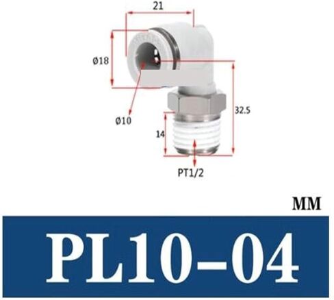 1 قطعة ايوماتيك بلمسة واحدة تركيب ذكر الكوع PL4-M5 APL6-01 APL8-02 PL10-02 PL12-04 1/8 "1/4" DN6 DN8 PL06-02 APL6-02 APL08-02 6 مللي متر (PL10-04) in Kuwait