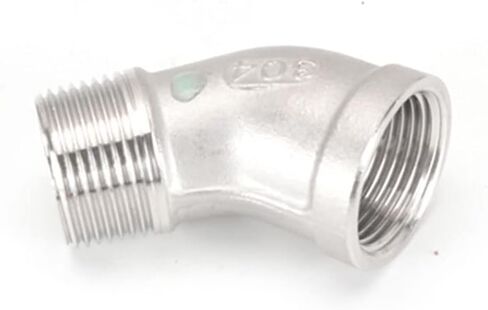 304 Stainless Steel 1/4 3/8 1/2 3/4 1-1/4 2" BSPT F To F F x M 45 Degrees Elbow For Pipes And Valves Water Pipe Fittings(F-M,3/8") in Kuwait