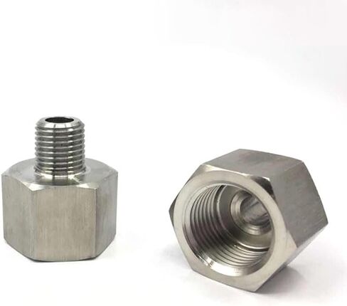 1/8 "1/4" 3/8 1/2 3/4 "أنثى إلى ذكر الموضوع 304 وصلة أنابيب الفولاذ المقاوم للصدأ موصل الضغط العالي (5") in Kuwait